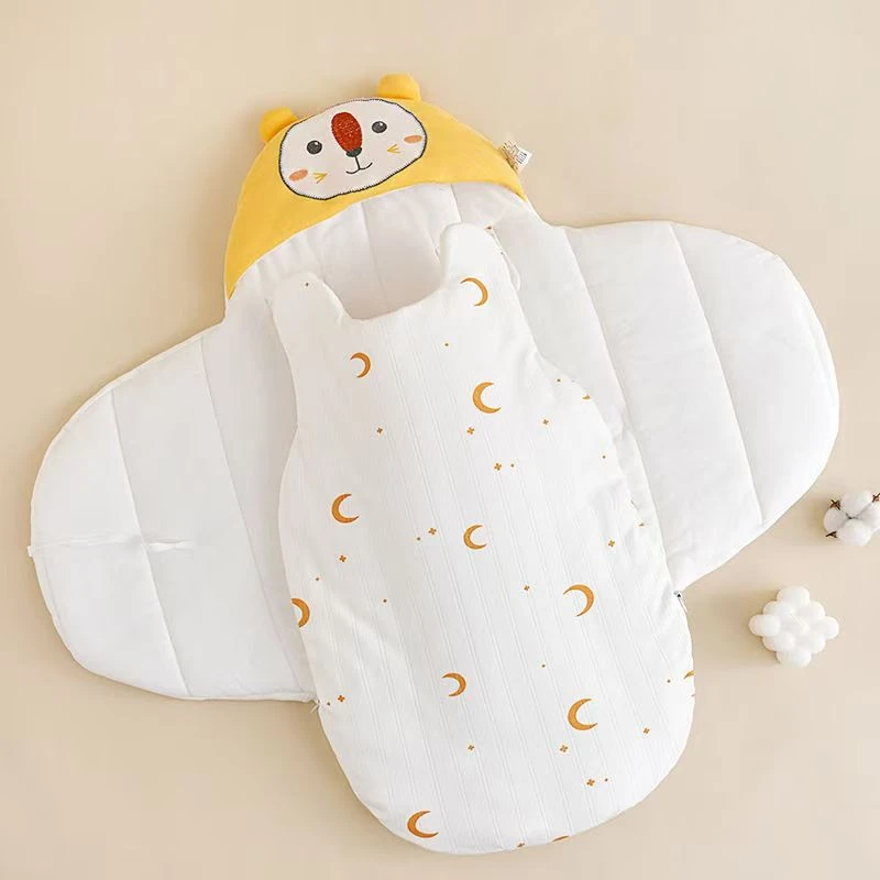 睡袋婴儿秋冬款宝宝纯棉防惊跳冬季蝴蝶式防踢包被新生产房多功能