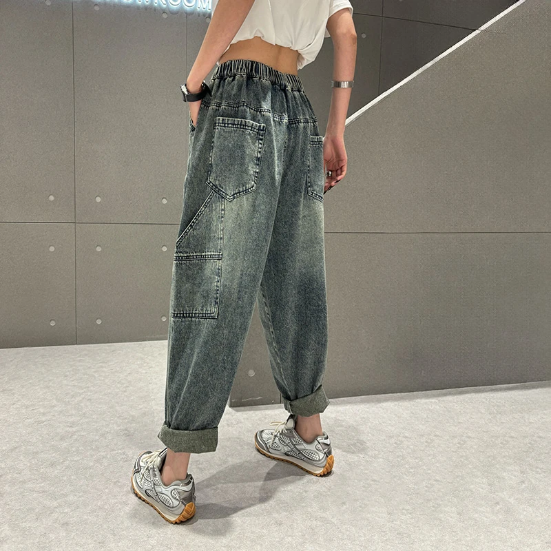 大码女装牛仔裤女宽松240斤胖妹妹休闲百搭老爹裤秋季2024新款EP