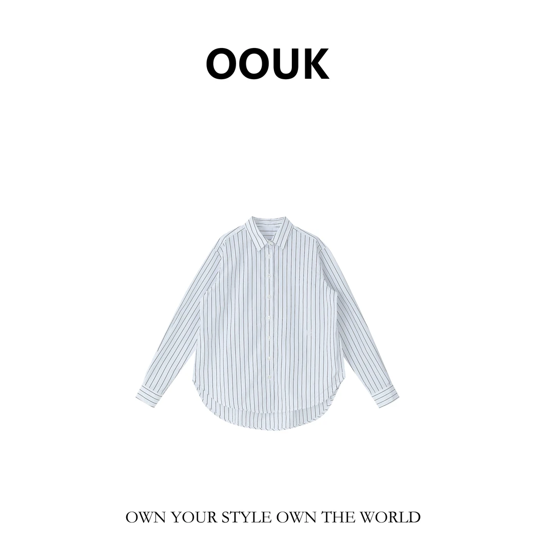 OOUK2024SS休闲时尚百搭撞色条纹衬衫V115