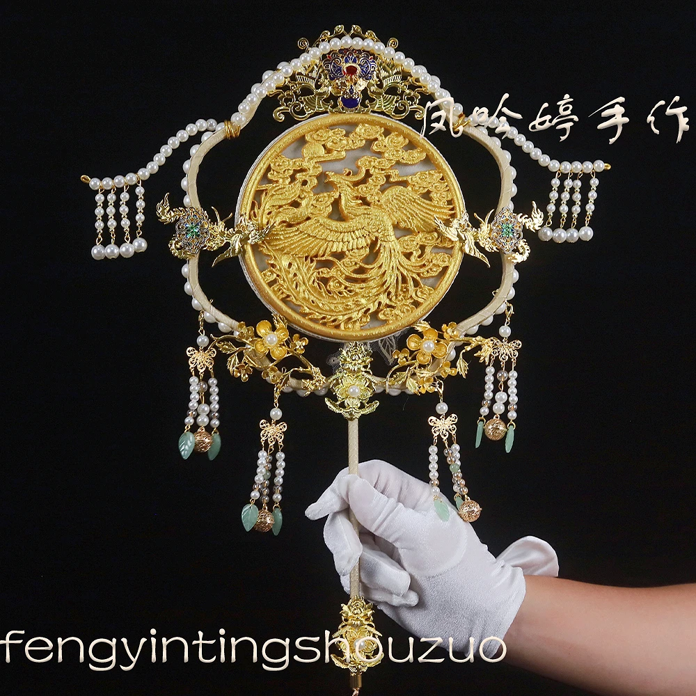 团扇diy材料包新娘结婚秀禾服喜扇中式婚礼手工自制手捧花送闺蜜