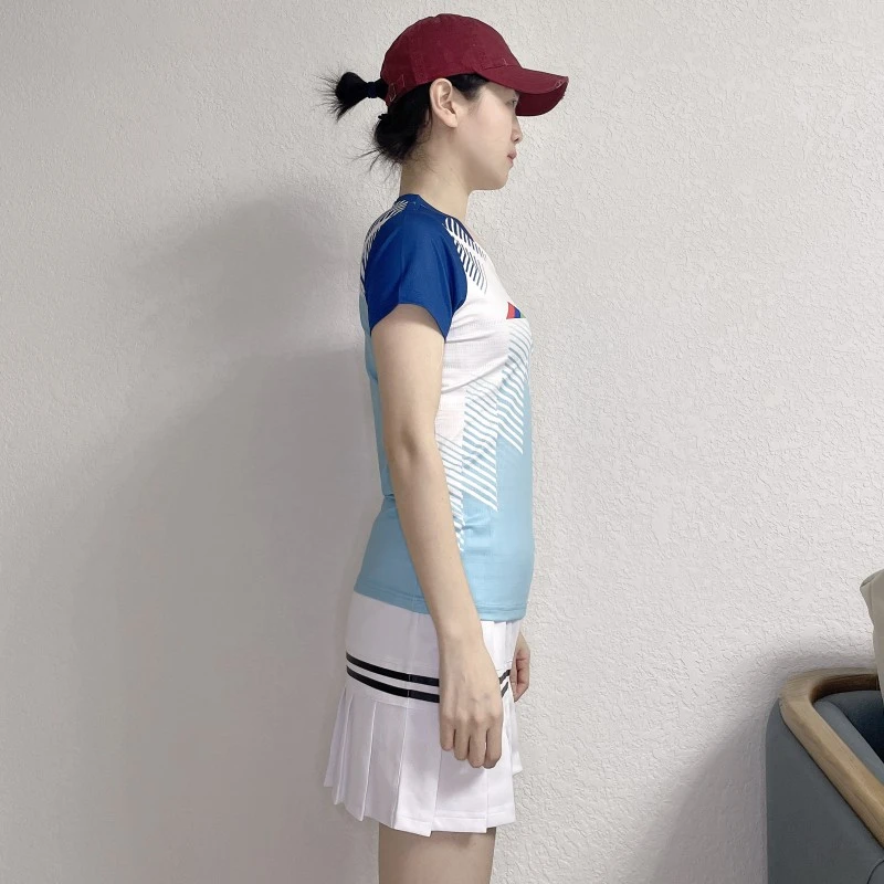 新款韩国羽毛球服套装男女蓝色休闲运动服速干网球服比赛队服定制