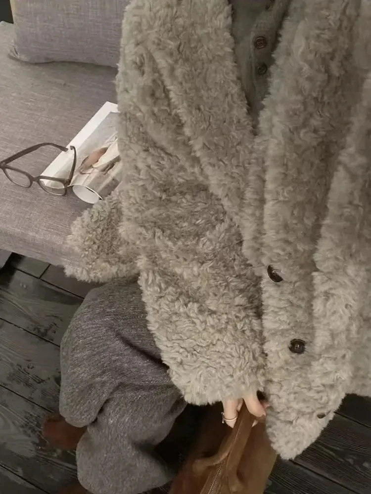 QianRH-9580【100%澳洲绵羊毛】韩版百搭气质宽松慵懒风开衫外套