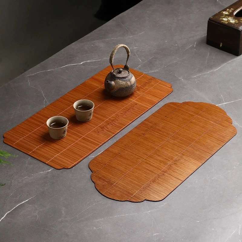 竹编茶席垫子中式桌旗防水桌布隔热垫禅意茶垫干泡茶具配件
