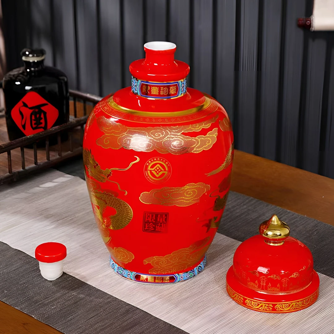 景德镇陶瓷高温高白泥限量珍藏5斤装将军罐家用存酒封口酒瓶酒坛