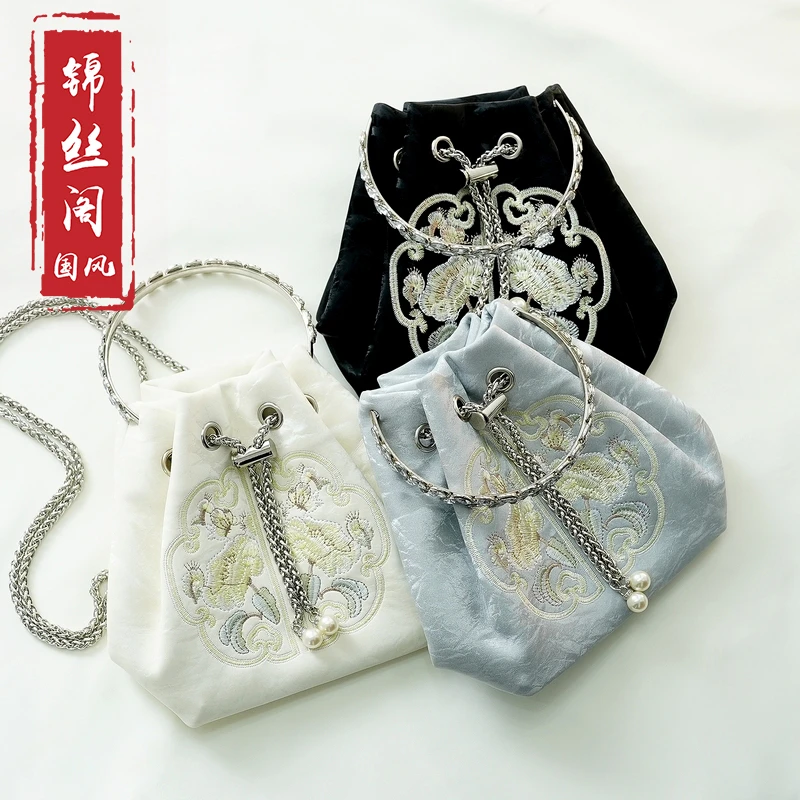 【花相思】新中式复古国风手拿包民族风提花百搭秋季女士古风手提包