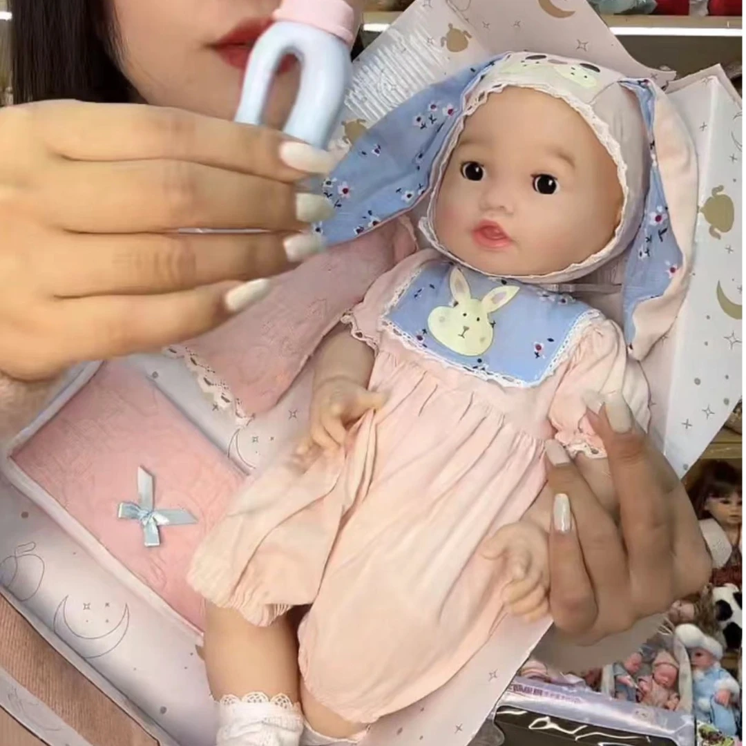 新款儿童重生娃娃迷你仿真全身软胶搪胶娃娃女孩礼物娃娃公仔