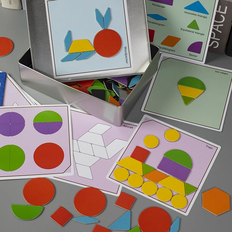 益智区玩具小班幼儿园中班七巧板磁性几何形状拼图3蒙氏早教5