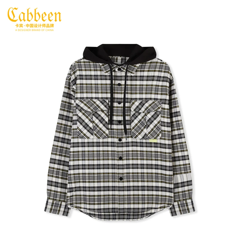 CABBEEN卡宾男装大码新款翻领衬衫宽松潮流衬衣外套2213139010