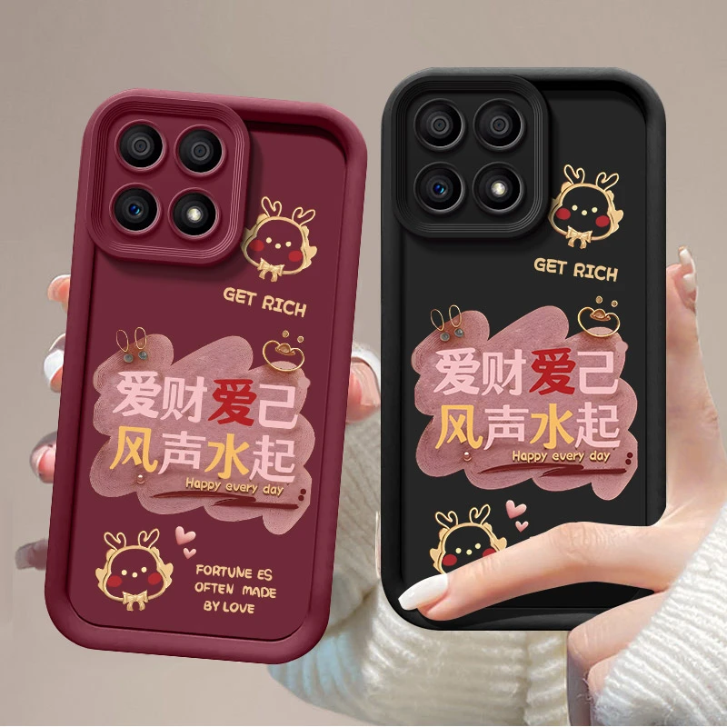 荣耀X30i爱财爱己手机壳天眼阶梯男女超薄全包保护壳