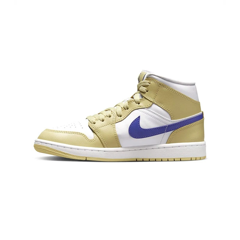 Nike耐克 AIR JORDAN 1 AJ1 女子黄白复古缓震篮球板鞋BQ6472-701