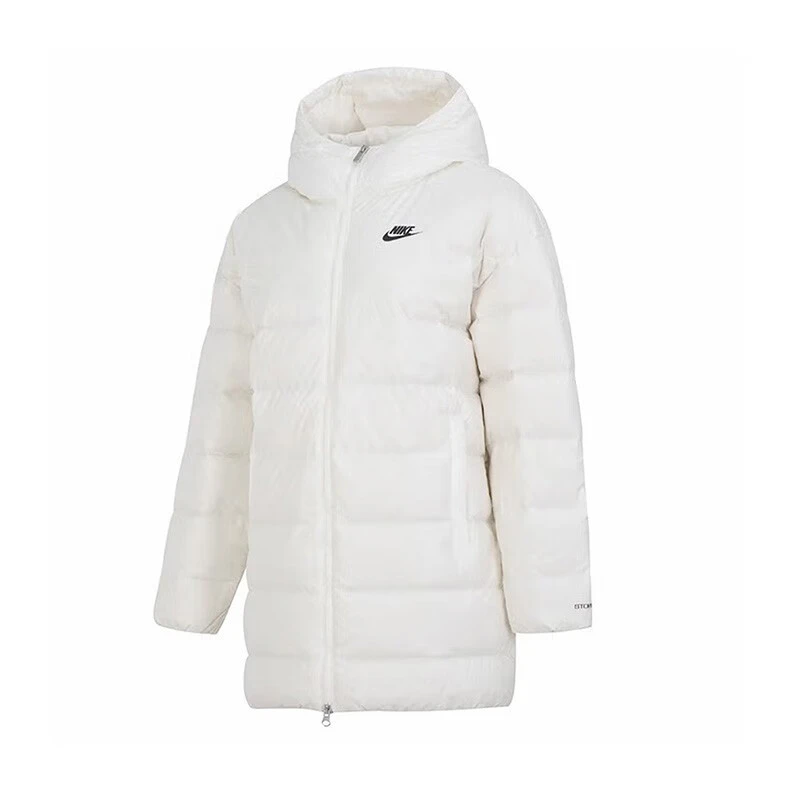NIKE耐克女子白色连帽羽绒服-FIT保暖休闲时尚运动外套DQ6874-133
