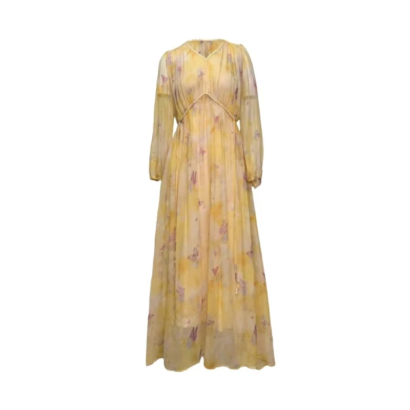 【2024-禾枫原创】重磅100桑蚕丝连衣裙C5411-7