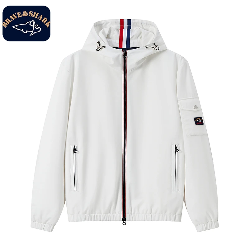 BRAVE&SHARK/勇士鲨鱼男士新款秋季连帽外套休闲潮流百搭夹克外套