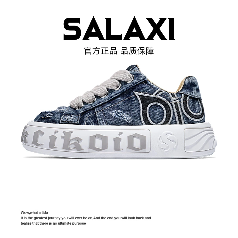 SALAXI【女鞋专柜】龙年潮牌个性女鞋黑鹰刺绣老爹鞋