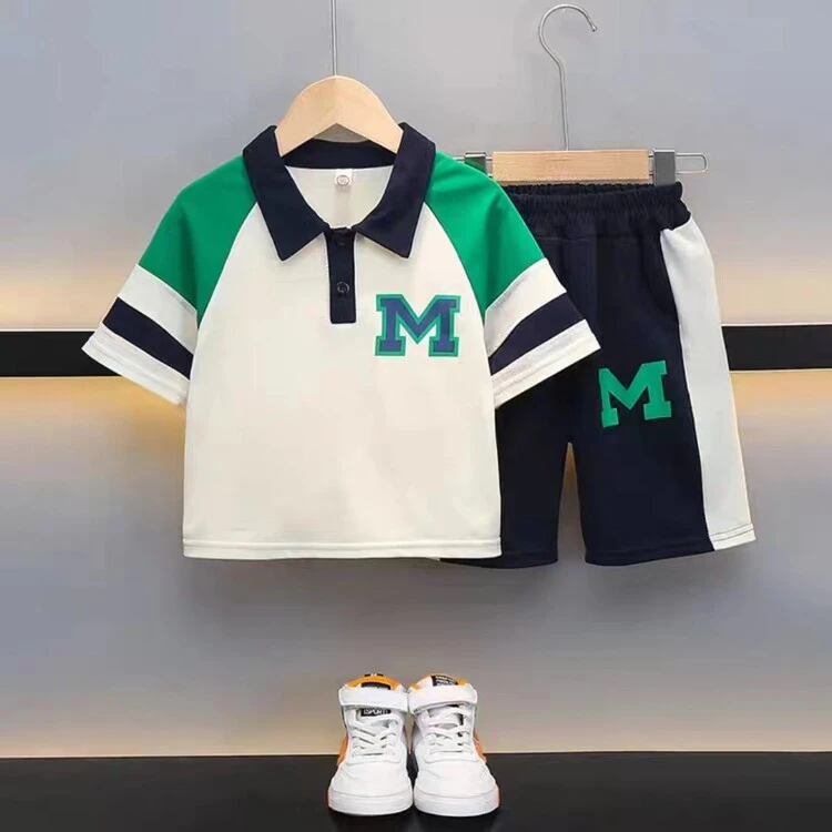 男童夏季polo衫套装中大童洋气短袖短裤两件套时髦儿童装衣服潮