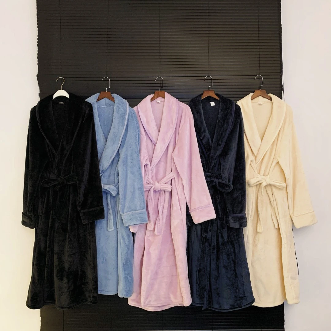 300斤牛奶绒高级感酒店温泉浴袍情侣睡衣加厚保暖长款睡袍BB绒