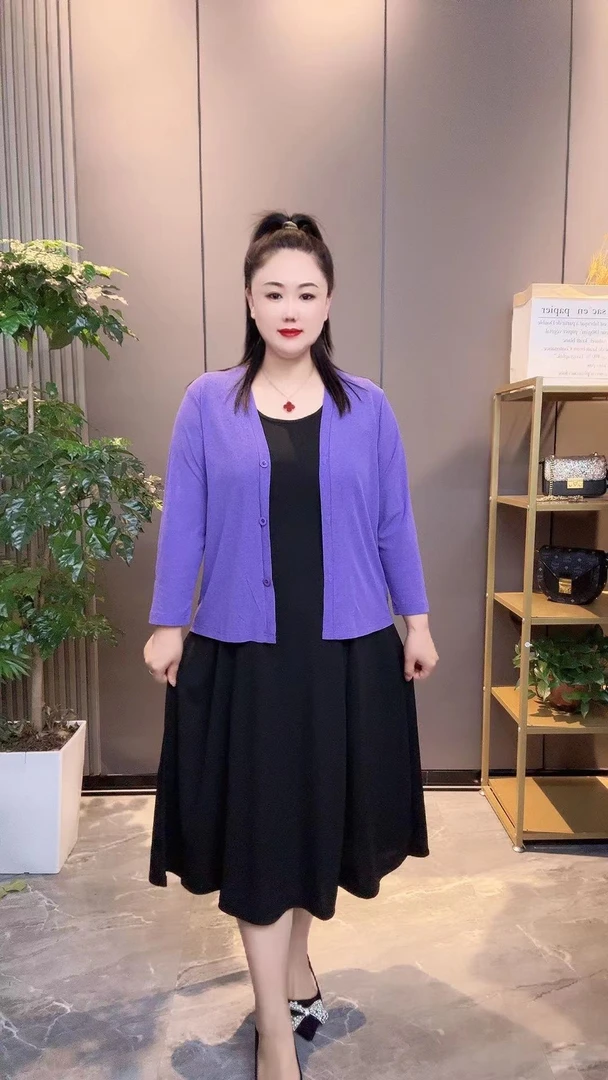 2024夏季新款时尚气质百搭纯色显瘦外套+连衣裙（两件套可单选）