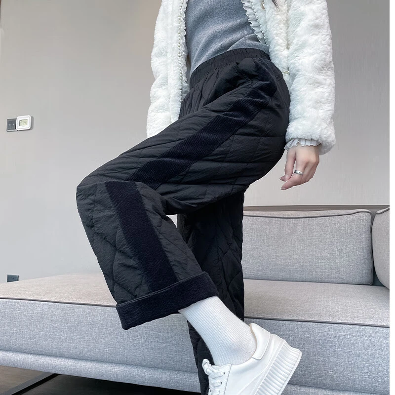 轻薄羽绒裤女冬季外穿2024新款东北零下40度防寒洋气宽松直筒棉裤