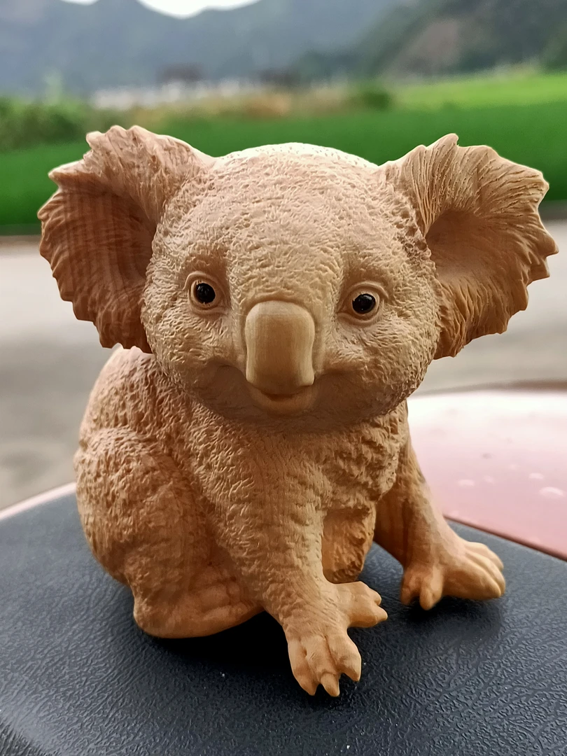 小叶黄杨木雕考拉家居装饰文玩手把件送礼灯藏摆件6.5x6x5.5