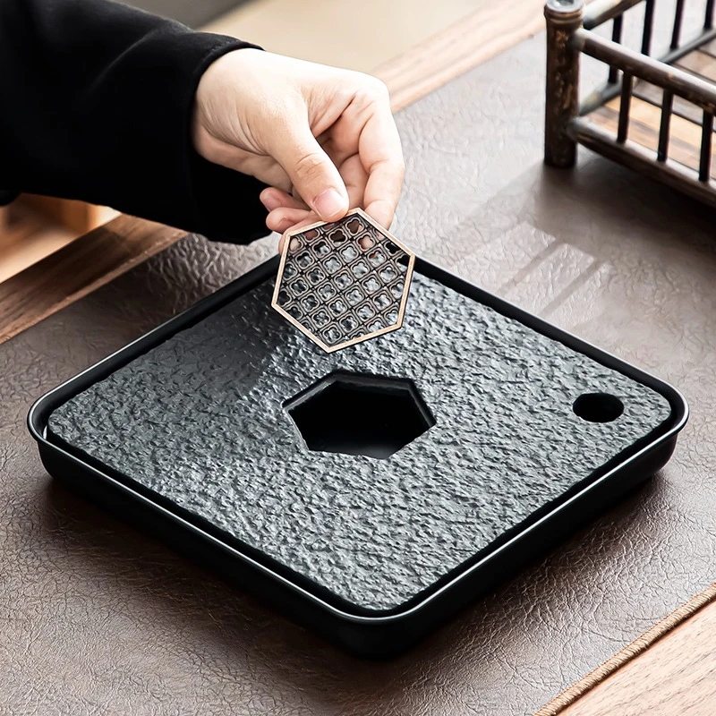 仿乌金石茶盘轻奢家用茶具茶台小型带储排沥水盘干泡台托盘茶海