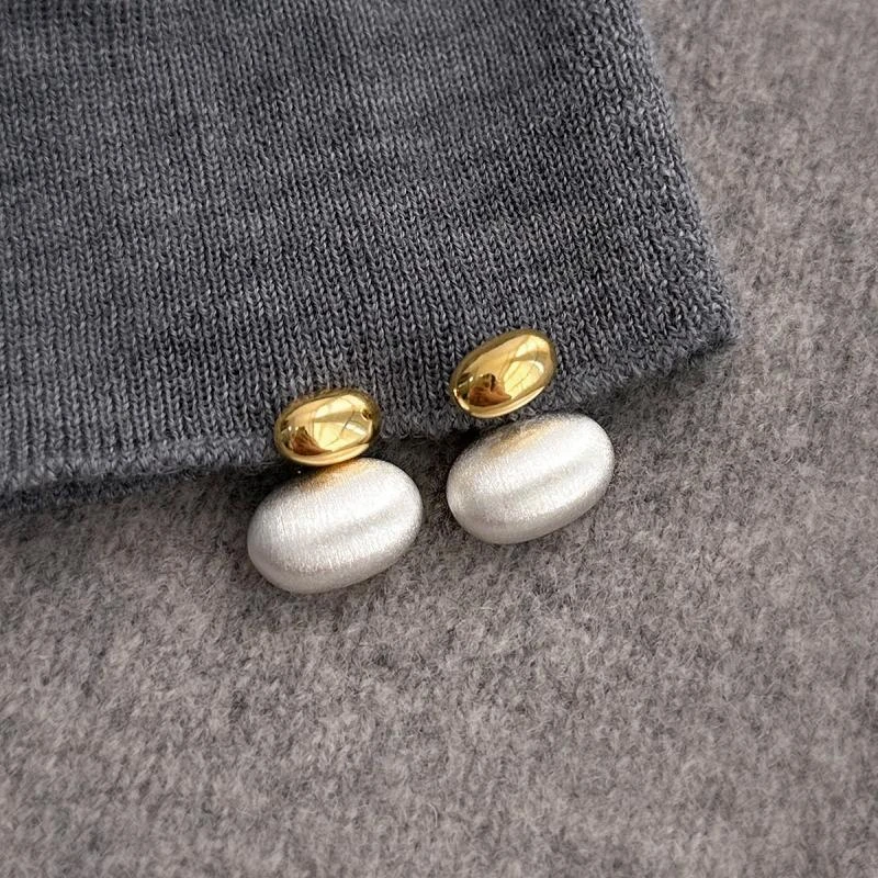 合金耳饰 【秋季新品】金属拉丝耳环潮小众高级感两戴耳钉气质耳饰