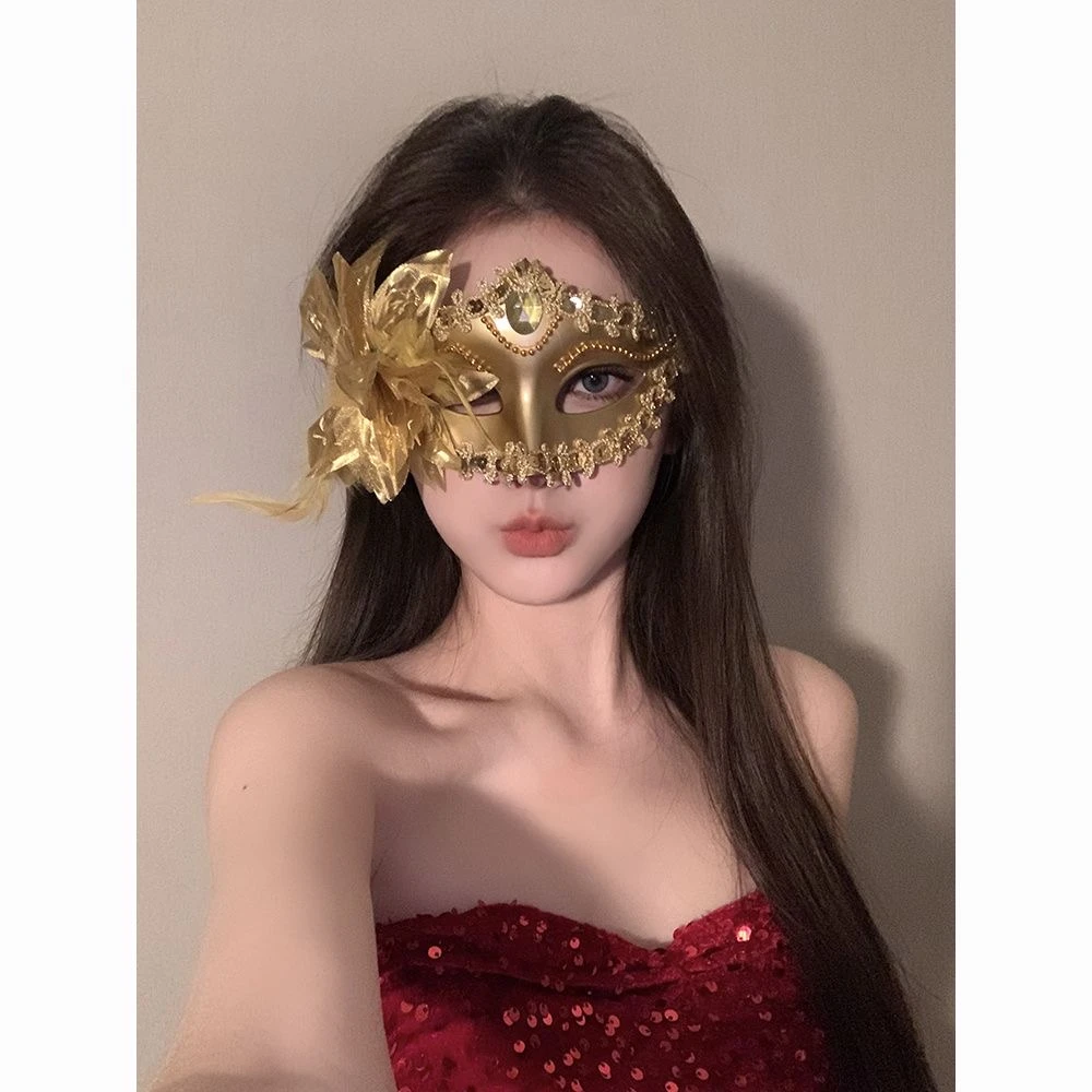 圣诞节化妆派对面具半脸假面舞会装扮成人面罩