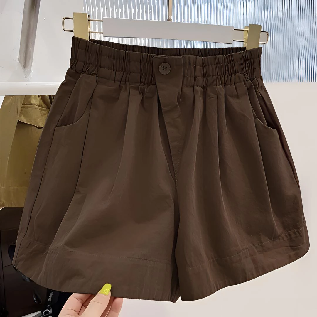 高品质棉质】阔腿工装短裤女2024夏季大码时尚高腰运动a字休闲裤