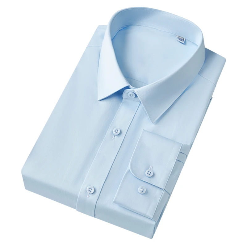男款春夏百搭纯色职业装商务休闲衬衫 高端成衣免烫