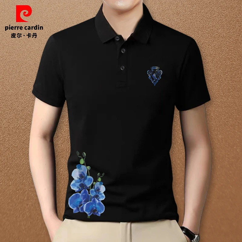 皮尔卡丹男士潮牌休闲polo衫男士夏季翻领短袖t恤大码中青年上衣
