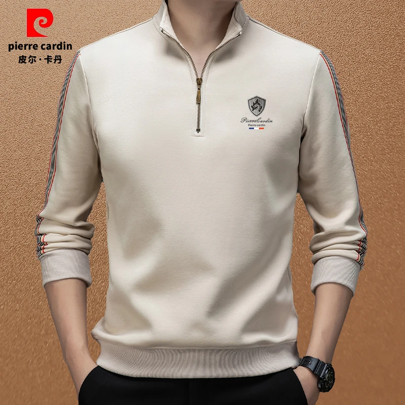 皮尔卡丹2025高端商务休闲男士立领卫衣外套简约时尚中青年休闲外