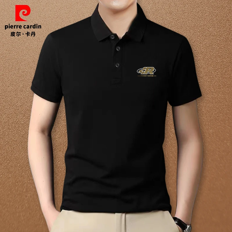皮尔卡丹夏季翻领POLO衫中青年商务休闲男士透气舒适高档半袖T恤