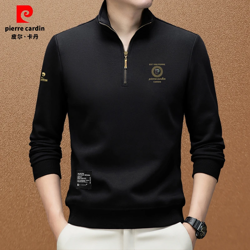 皮尔卡丹2025秋季高档中青年商务休闲立领外套简约时尚修身百搭男