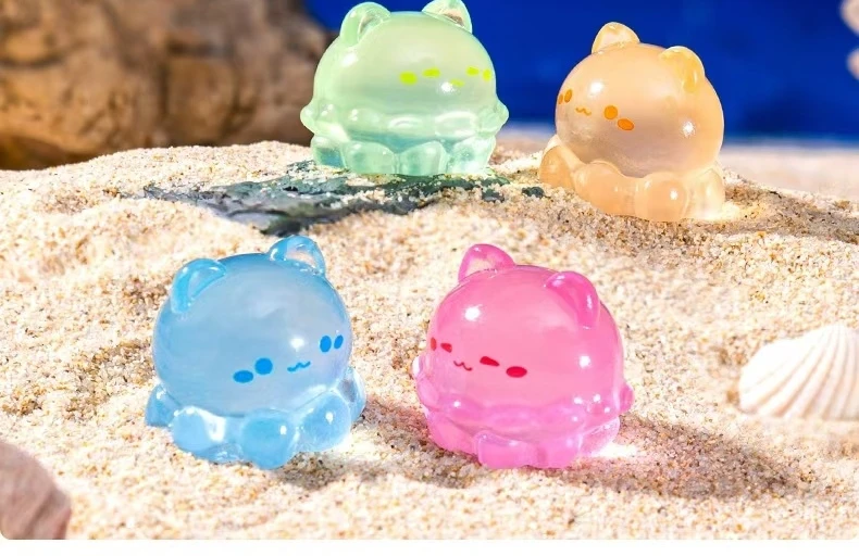 水母章鱼树脂夜光小摆件