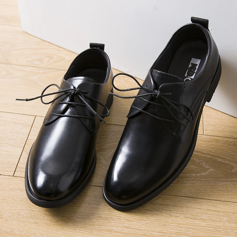 头层皮 男款皮鞋高端男鞋真皮男士正装系带黑色百搭新郎穿搭2X008