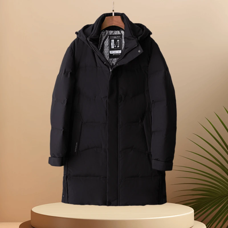 Y007撤柜款！冬季羽绒服男款加厚保暖秋冬款外套中长款上衣潮连帽