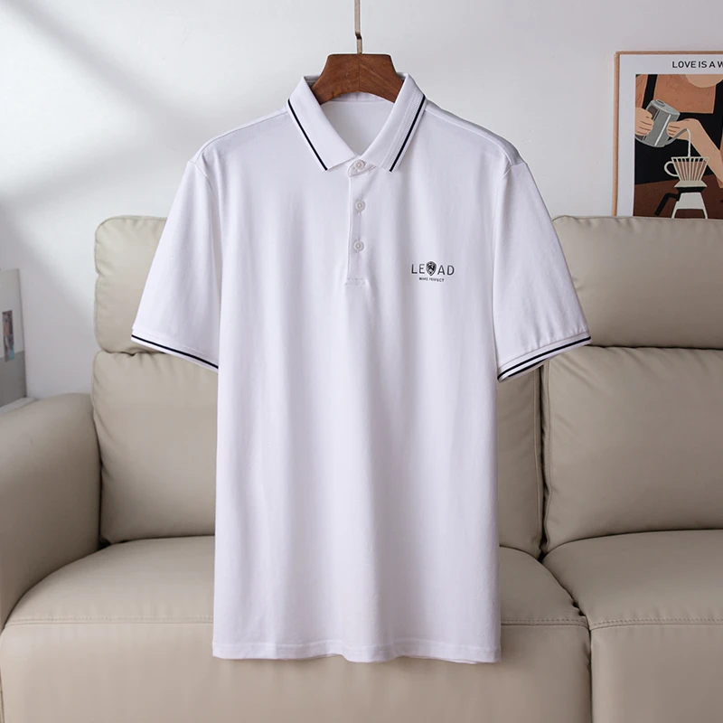 H2U095撤柜男装！纯白polo衫男夏季商务百搭短袖t恤衫休闲半袖上衣