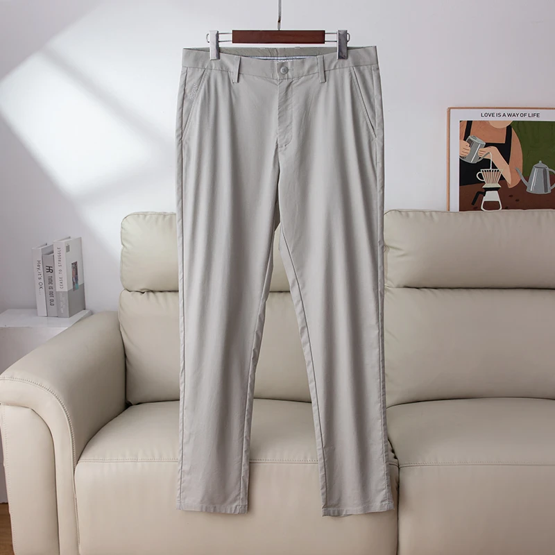 H1U052含莫代尔！男裤夏季薄款透气直筒休闲裤男士宽松小直筒裤子
