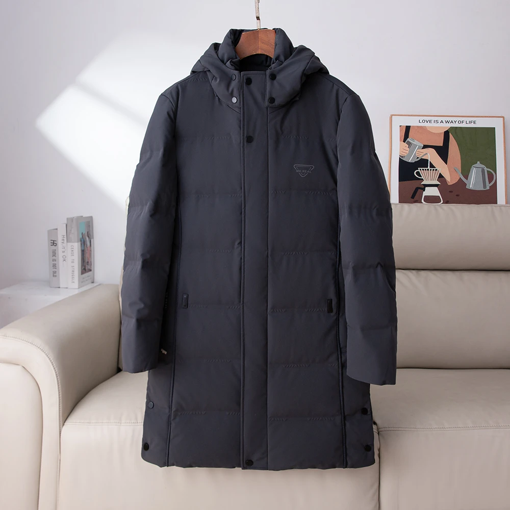 R046撤柜款！帽子可拆卸！长款羽绒服冬季连帽外套