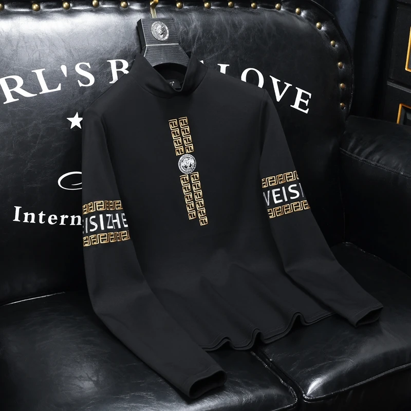 2024秋冬新款IUIUG 轻奢品质刺绣重工半高领双面绒打底衫