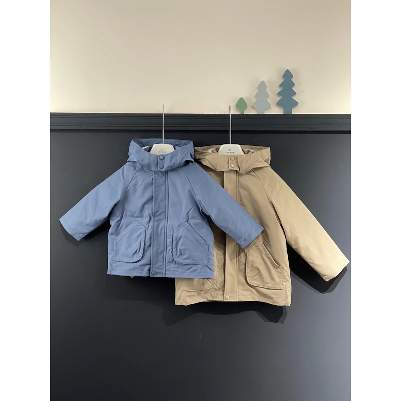 （二件）男童加厚派克服带帽厚款秋冬儿童保暖冬季加绒3431076536