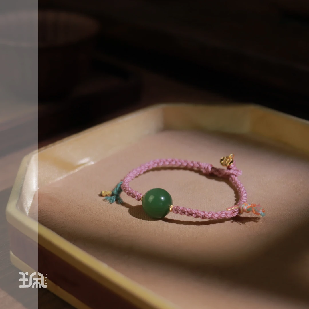 茗瑶|和田玉*手绳*18K金镶嵌XYC24041116多样性发其一