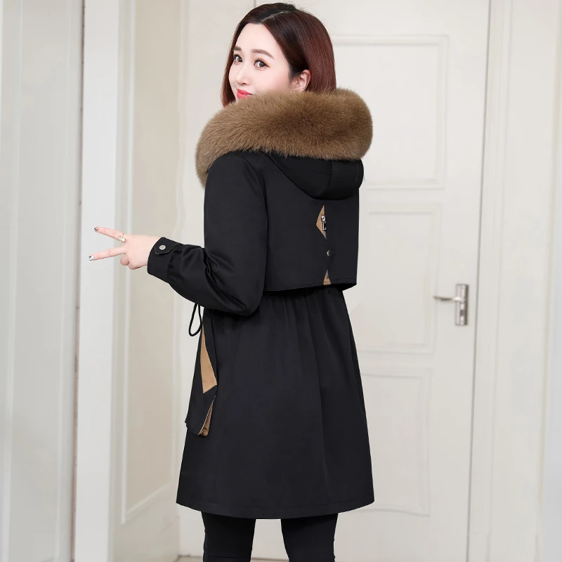 正品海宁派克服女冬装狐狸毛领中长款内胆可拆卸高档皮草外套大衣