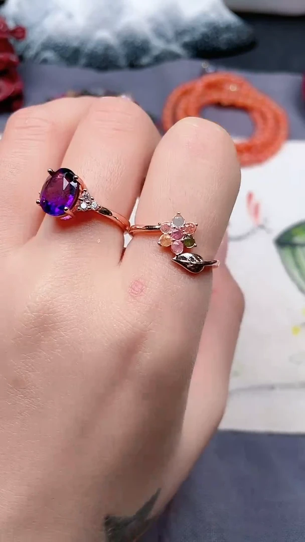 【闪购商品】碧玺戒指合金多样性发货拍一发一