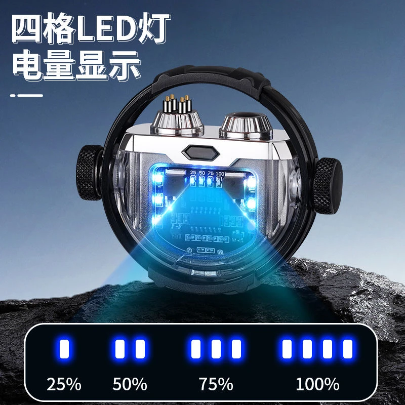 款解压旋转双电弧防风打火机Type-C充电炫酷多功能送男友老公礼物