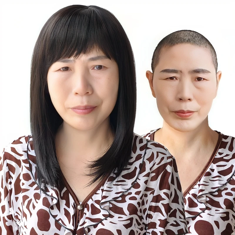 中老年妈妈化疗光头专用假发女长发仿真发全头套女士遮白发假发套