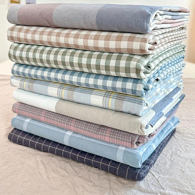 新疆包邮纯棉水洗棉被套单件100全棉格子单双人被罩宿舍