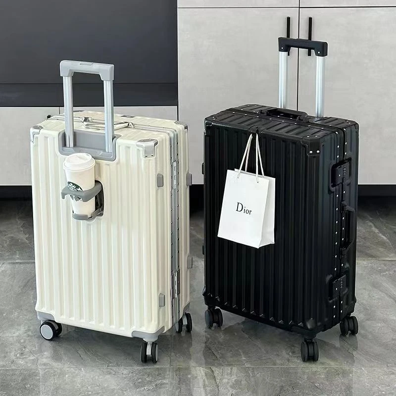 新疆轻便商务行李箱多功能旅行箱高中生新款拉杆箱挂钩杯架密码箱