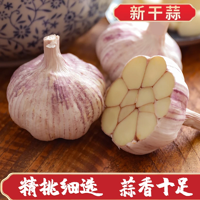 干蒜大蒜头大蒜紫白皮大蒜产地直销饱满大蒜食用干蒜0.5-5斤