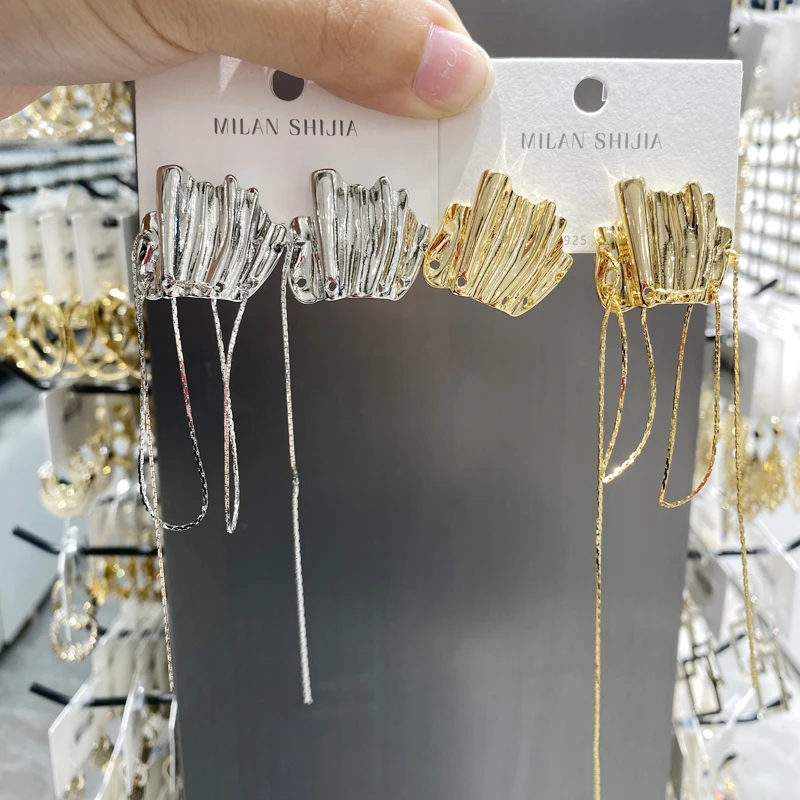 铜合金耳饰 萍萍佳饰品直播选款下单备注编号 简约时尚流苏耳环