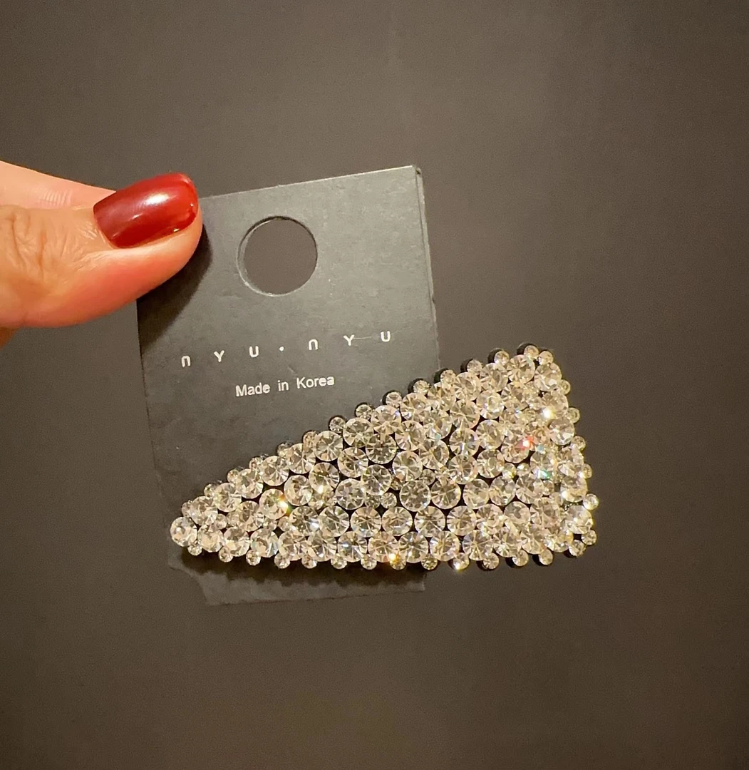 韩版施家钻7公分BB夹网红款侧边夹时尚洋气款碎发夹轻奢边夹顶夹